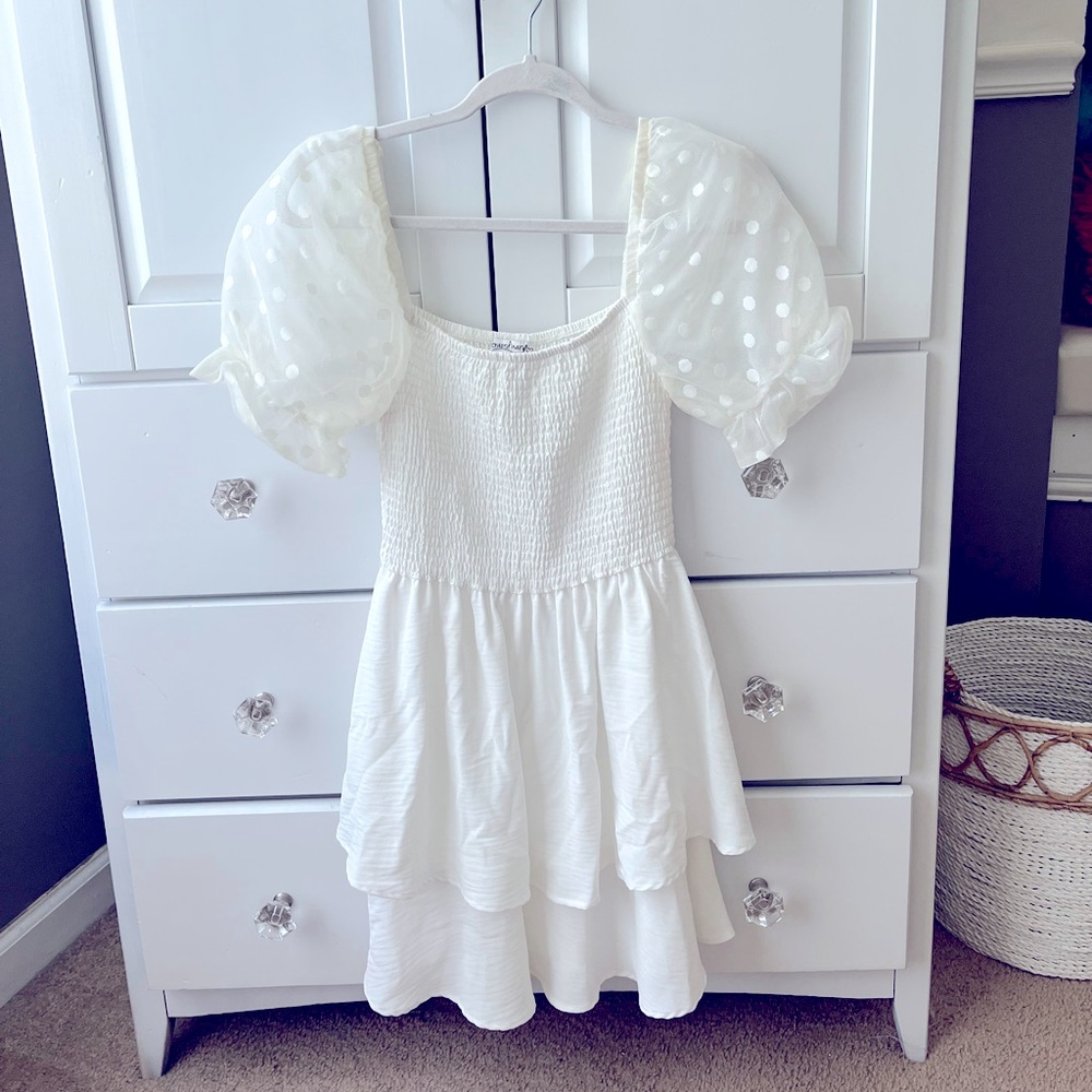 Juniors White Dress
